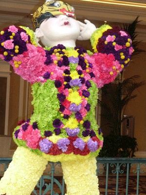 Close up of flower costume