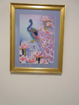 Beaded Needlework of Peacock