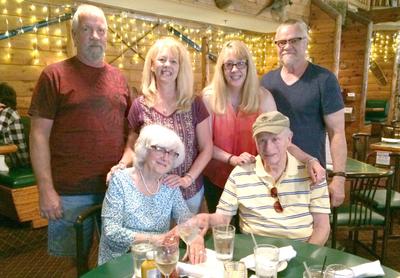 Birthday Dinner: Lorri and John (left), Terry and Wendy (right), Jennie and Chuck (my parents at the bottom).